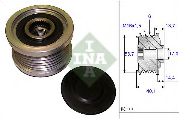 Sistem roata libera, generator CHEVROLET TRAX (2012 - 2016) INA 535 0202 10 piesa NOUA