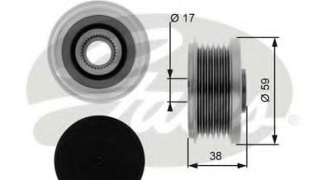 Sistem roata libera, generator CITROEN C2 (JM) (2003 - 2016) GATES OAP7077 piesa NOUA