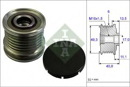 Sistem roata libera, generator CITROEN C4 Picasso II (2013 - 2016) INA 535 0166 10 piesa NOUA
