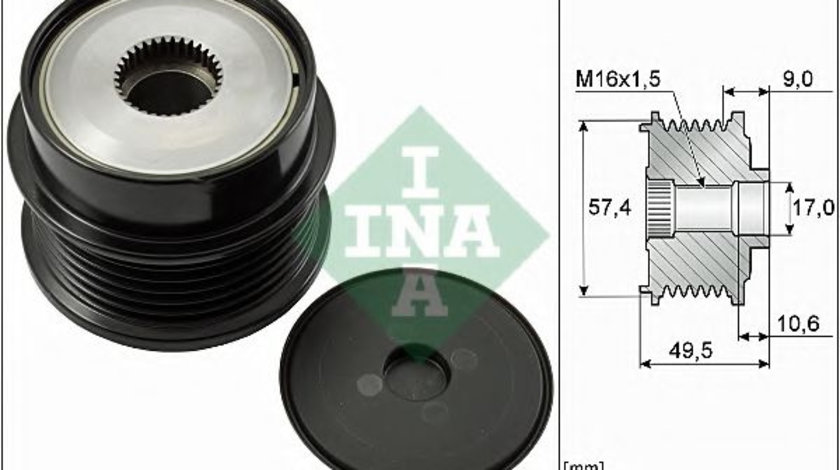 Sistem roata libera, generator CITROEN C5 III (RD) (2008 - 2016) INA 535 0189 10 piesa NOUA