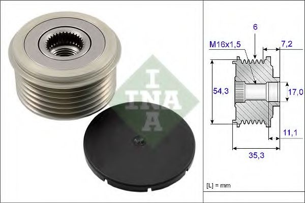 Sistem roata libera, generator FIAT DUCATO bus (230) (1994 - 2002) INA 535 0039 10 piesa NOUA