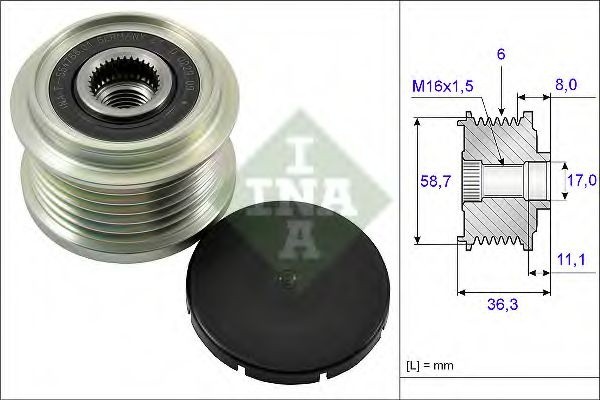 Sistem roata libera, generator FIAT DUCATO platou / sasiu (250, 290) (2006 - 2016) INA 535 0160 10 piesa NOUA