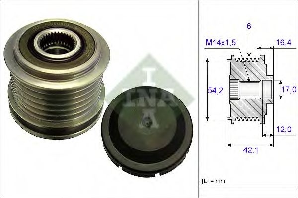 Sistem roata libera, generator FIAT DUCATO platou / sasiu (250, 290) (2006 - 2016) INA 535 0181 10 piesa NOUA