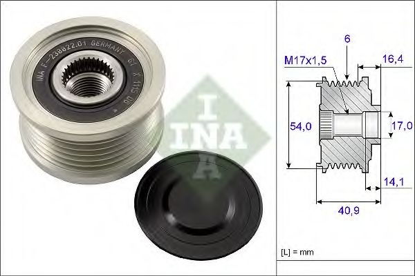 Sistem roata libera, generator FIAT DUCATO caroserie (250, 290) (2006 - 2016) INA 535 0112 10 piesa NOUA