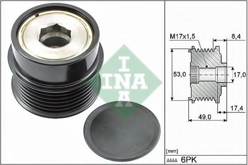Sistem roata libera, generator FIAT FREEMONT (JC, JF) (2011 - 2016) INA 535 0281 10 piesa NOUA