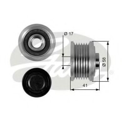 Sistem roata libera, generator FIAT PUNTO EVO (199) (2008 - 2016) GATES OAP7052 piesa NOUA