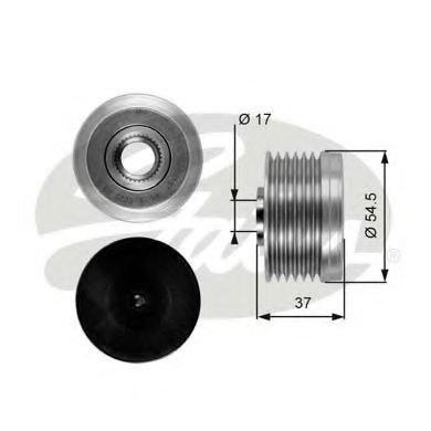 Sistem roata libera, generator FIAT SCUDO platou / sasiu (220) (1996 - 2006) GATES OAP7034 piesa NOU...