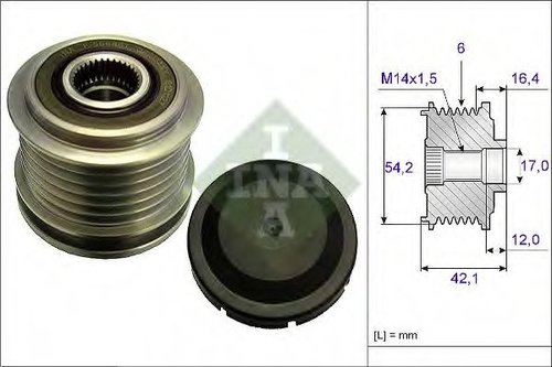 Sistem roata libera, generator FORD FUSION (JU) (2002 - 2012) INA 535 0181 10 piesa NOUA