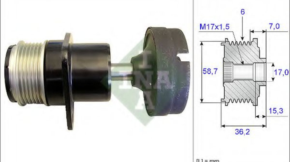 Sistem roata libera, generator FORD TOURNEO CONNECT (2002 - 2016) INA 535 0157 10 piesa NOUA