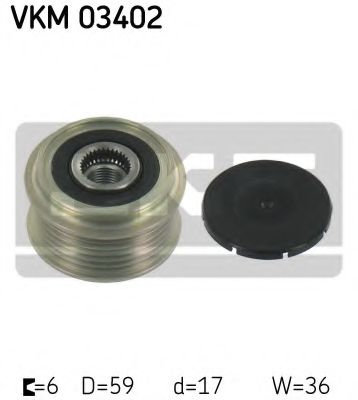 Sistem roata libera, generator FORD TRANSIT CONNECT (P65, P70, P80) (2002 - 2016) SKF VKM 03402 pies...