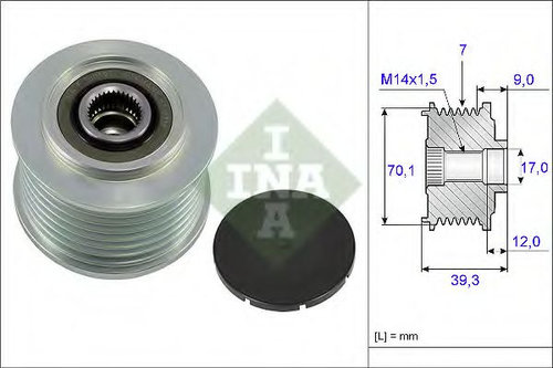 Sistem roata libera, generator HONDA CR-V II (RD) (2001 - 2006) INA 535 0214 10 piesa NOUA