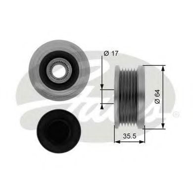 Sistem roata libera, generator HYUNDAI i30 (FD) (2007 - 2011) GATES OAP7073 piesa NOUA