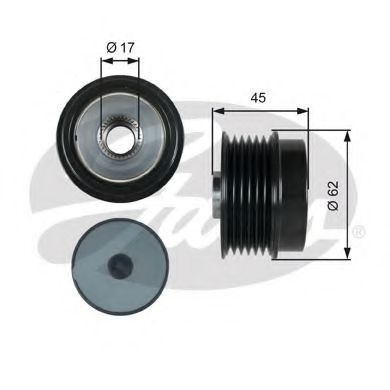 Sistem roata libera, generator HYUNDAI i40 CW (VF) (2011 - 2016) GATES OAP7180 piesa NOUA