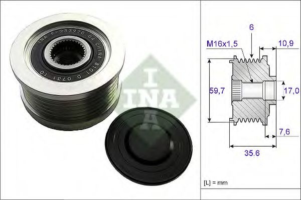 Sistem roata libera, generator HYUNDAI TRAJET (FO) (2000 - 2008) INA 535 0046 10 piesa NOUA