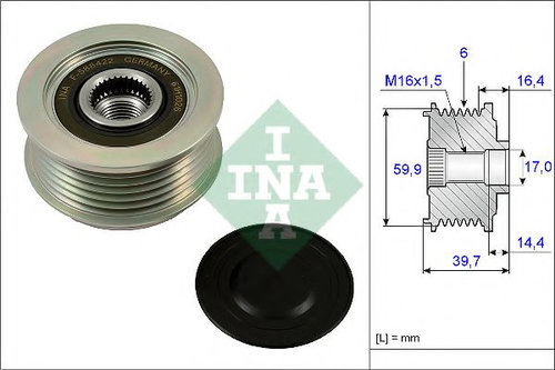 Sistem roata libera, generator HYUNDAI TUCSON (JM) (2004 - 2010) INA 535 0241 10 piesa NOUA