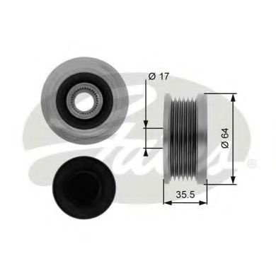 Sistem roata libera, generator KIA CARENS II (FJ) (2002 - 2006) GATES OAP7073 piesa NOUA