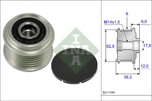 Sistem roata libera, generator KIA CARENS III (UN) (2006 - 2013) INA 535 0219 10 piesa NOUA