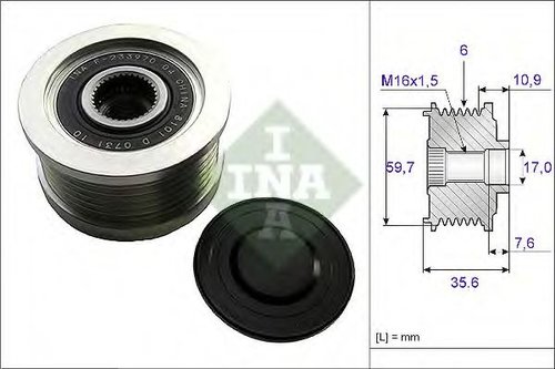 Sistem roata libera, generator KIA CERATO limuzina (LD) (2004 - 2016) INA 535 0046 10 piesa NOUA