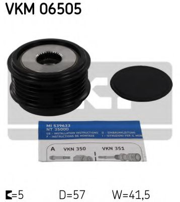 Sistem roata libera, generator KIA PRO CEED (JD) (2013 - 2016) SKF VKM 06505 piesa NOUA