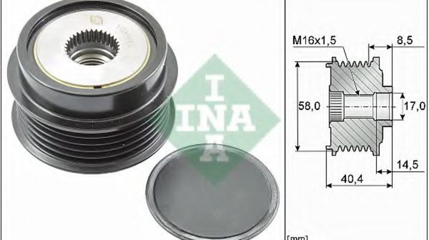 Sistem roata libera, generator KIA RIO III limuzina (UB) (2010 - 2016) INA 535 0280 10 piesa NOUA