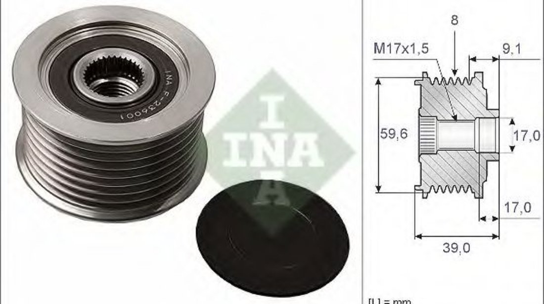 Sistem roata libera, generator MAZDA 5 (CW) (2010 - 2016) INA 535 0049 10 piesa NOUA