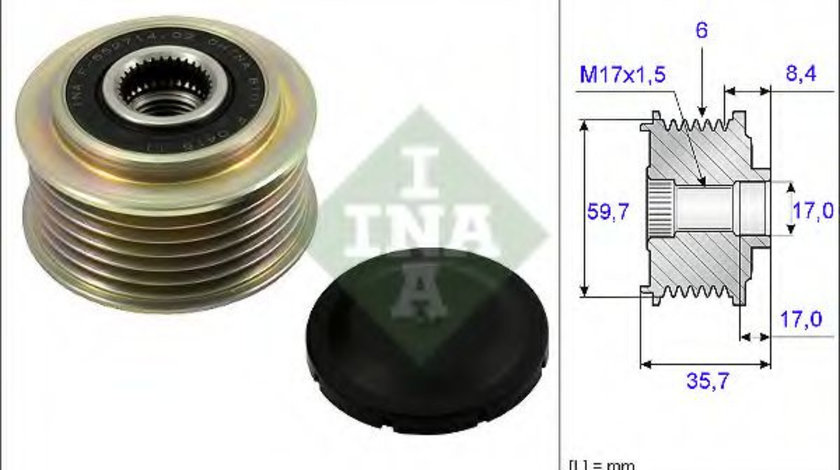 Sistem roata libera, generator MAZDA CX-7 (ER) (2006 - 2016) INA 535 0225 10 piesa NOUA