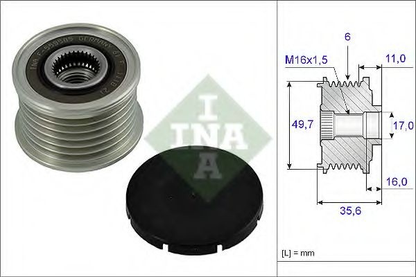 Sistem roata libera, generator MERCEDES C-CLASS T-Model (S203) (2001 - 2007) INA 535 0016 10 piesa NOUA