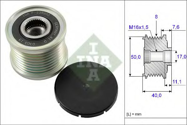 Sistem roata libera, generator MERCEDES S-CLASS (W221) (2005 - 2013) INA 535 0119 10 piesa NOUA
