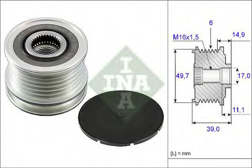 Sistem roata libera, generator MERCEDES SPRINTER 3-t bus (906) (2006 - 2016) INA 535 0050 10 piesa N...