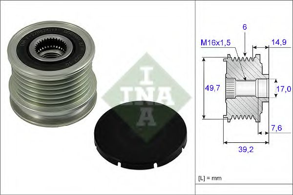 Sistem roata libera, generator MERCEDES SPRINTER 3-t platou / sasiu (903) (1995 - 2006) INA 535 0015 10 piesa NOUA