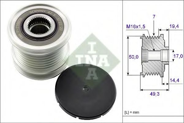 Sistem roata libera, generator MERCEDES SPRINTER 5-t caroserie (906) (2006 - 2016) INA 535 0140 10 piesa NOUA