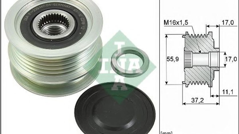 Sistem roata libera, generator NISSAN MICRA III (K12) (2003 - 2010) INA 535 0116 10 piesa NOUA