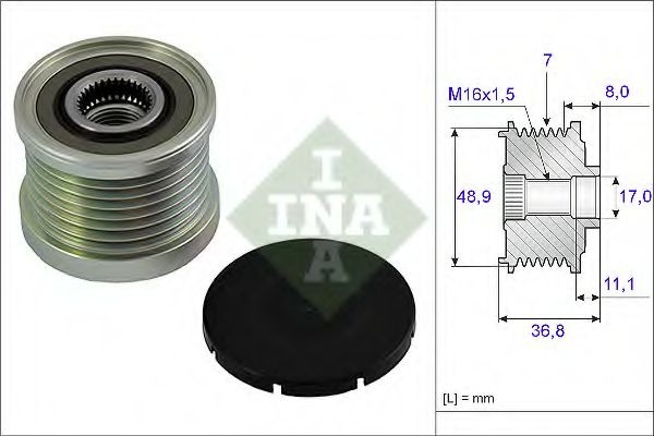 Sistem roata libera, generator OPEL MOVANO Combi (J9) (1998 - 2010) INA 535 0081 10 piesa NOUA