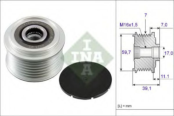 Sistem roata libera, generator OPEL MOVANO Combi (J9) (1998 - 2010) INA 535 0053 10 piesa NOUA