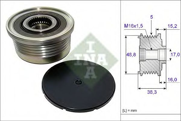 Sistem roata libera, generator OPEL MOVANO caroserie (F9) (1999 - 2010) INA 535 0048 10 piesa NOUA