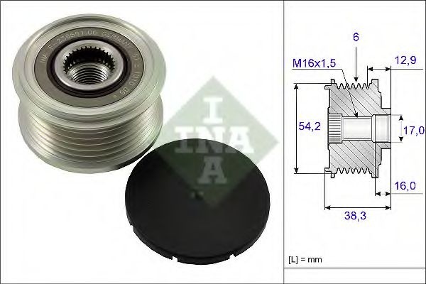 Sistem roata libera, generator PEUGEOT 206 CC (2D) (2000 - 2016) INA 535 0062 10 piesa NOUA