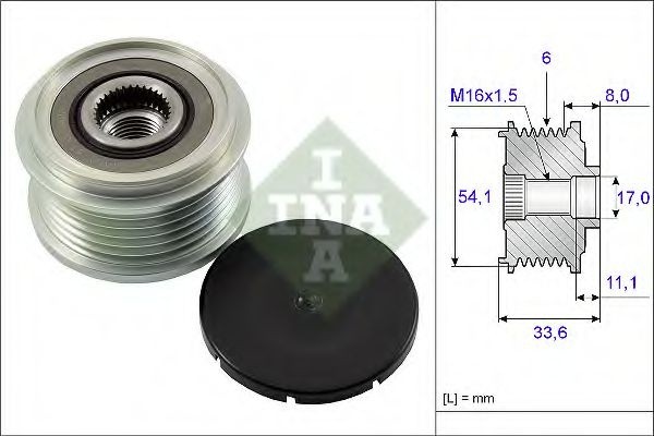 Sistem roata libera, generator PEUGEOT 206 CC (2D) (2000 - 2016) INA 535 0059 10 piesa NOUA
