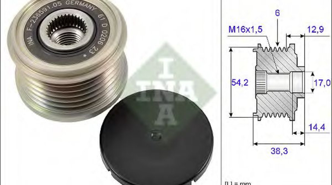 Sistem roata libera, generator PEUGEOT 5008 (2009 - 2016) INA 535 0194 10 piesa NOUA