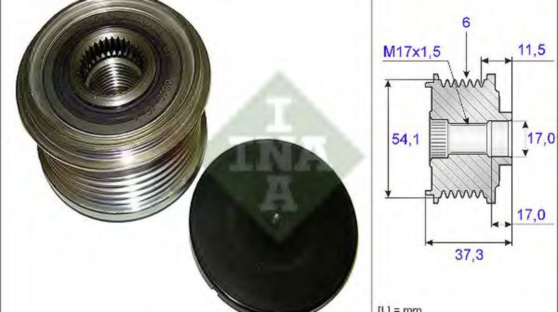 Sistem roata libera, generator PEUGEOT 607 (9D, 9U) (2000 - 2016) INA 535 0149 10 piesa NOUA