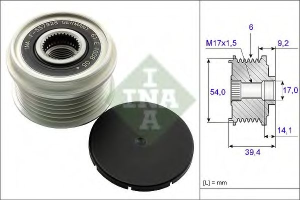 Sistem roata libera, generator PEUGEOT BIPPER (AA) (2008 - 2016) INA 535 0151 10 piesa NOUA