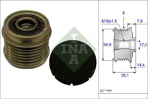 Sistem roata libera, generator PEUGEOT BOXER bus (2006 - 2016) INA 535 0176 10 piesa NOUA
