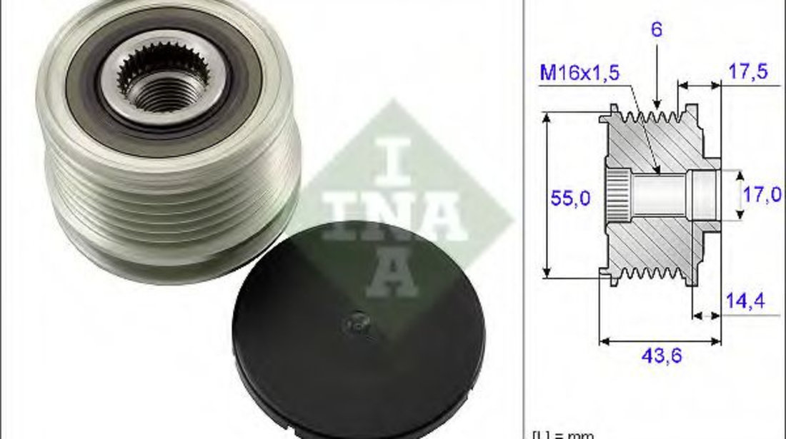 Sistem roata libera, generator RENAULT LAGUNA II Grandtour (KG0/1) (2001 - 2016) INA 535 0105 10 piesa NOUA