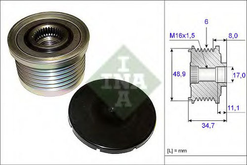 Sistem roata libera, generator RENAULT MEGANE II (BM0/1, CM0/1) (2002 - 2011) INA 535 0088 10 piesa ...