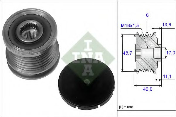 Sistem roata libera, generator RENAULT VEL SATIS (BJ0) (2002 - 2016) INA 535 0085 10 piesa NOUA