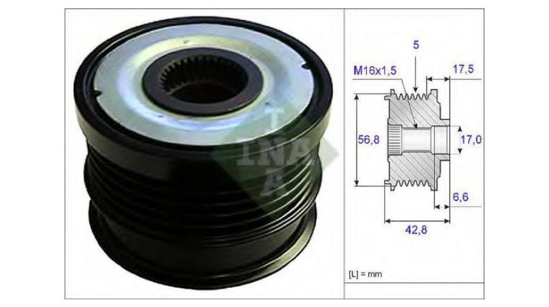 Sistem roata libera, generator Saab 9-3 2005-> #2 1204376