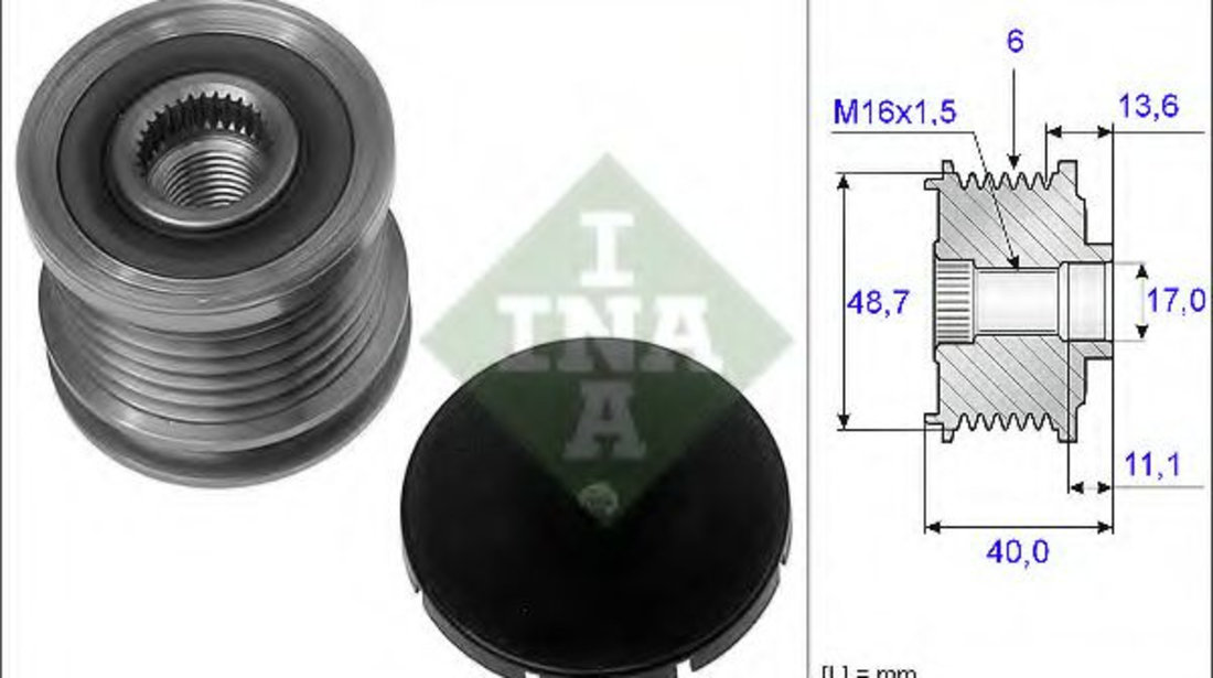 Sistem roata libera, generator SAAB 9-5 (YS3E) (1997 - 2009) INA 535 0085 10 piesa NOUA