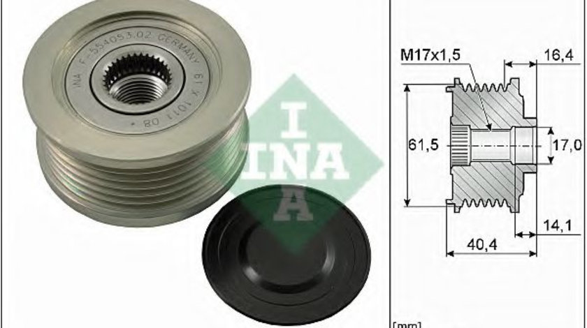 Sistem roata libera, generator SAAB 9-5 (YS3E) (1997 - 2009) INA 535 0115 10 piesa NOUA