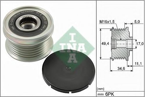 Sistem roata libera, generator SKODA CITIGO (2011 - 2016) INA 535 0155 10 piesa NOUA