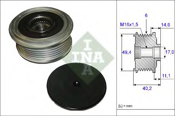 Sistem roata libera, generator SKODA FABIA II (2006 - 2014) INA 535 0124 10 piesa NOUA
