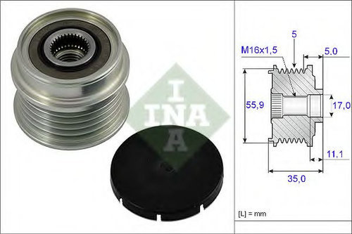 Sistem roata libera, generator SKODA SUPERB I (3U4) (2001 - 2008) INA 535 0005 10 piesa NOUA